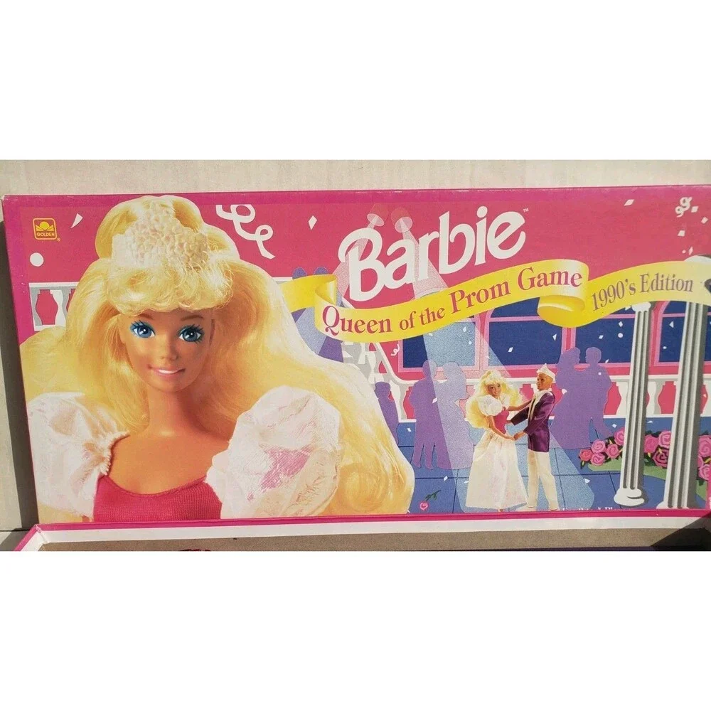 Vtg 1991 Barbie Queen Of The Prom Board Game COMPLETE 1990’s Edition Golden Game